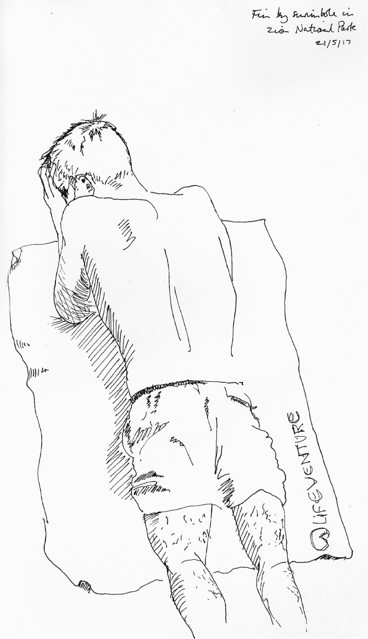 Fin by swimhole in Zion National Park